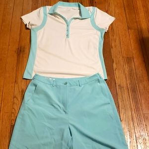 Women's golf outfit, Izod and Monterey Club